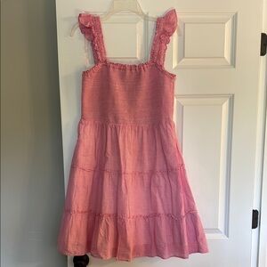 J Crew Pink Sleeveless Sundress with Flutter Sleeves--Size Medium